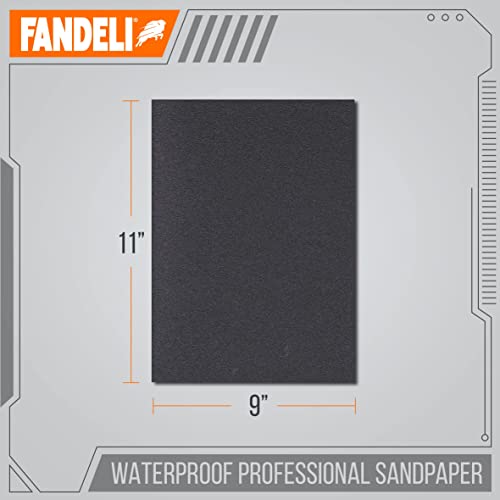 Fandeli | Waterproof Sandpaper | 2000 Grit | 25 Sheets 9'' x 11'' | For Car Polishing, Wooden Furniture Sanding and Metal Sanding | Water Resistant - Image 3