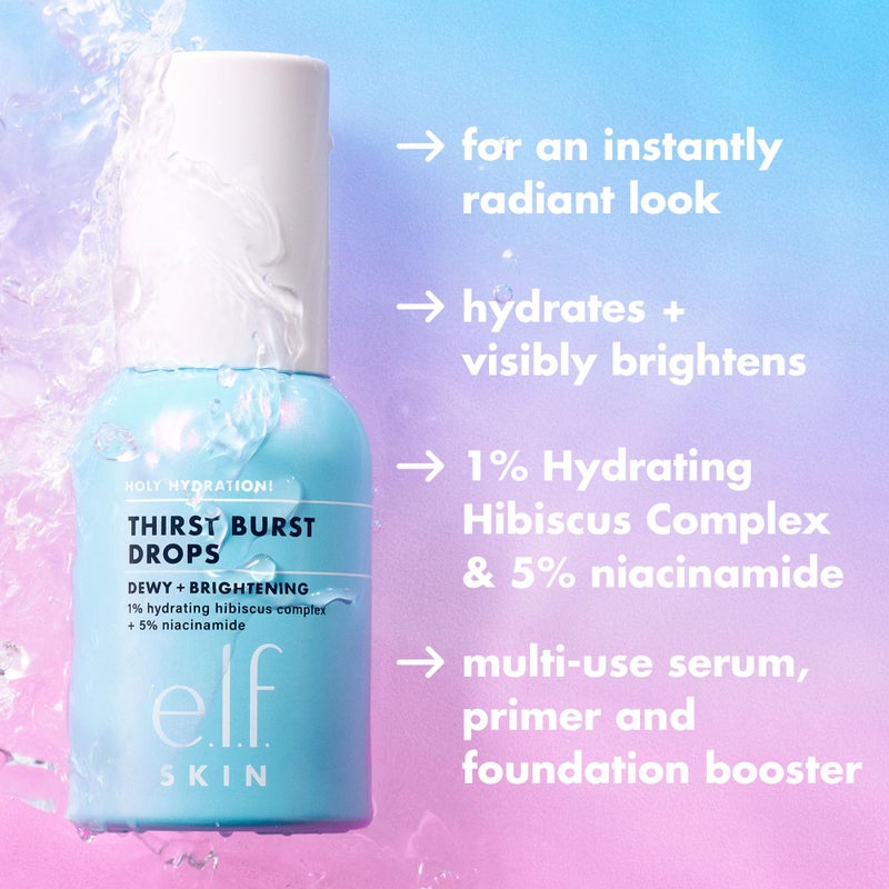 elf e.l.f. SKIN Holy Hydration! Thirst Burst Drops Mini, Serum For An Instant Radiant Complexion, Made With Hyaluronic Acid, Vegan & Cruelty-Free - Image 2