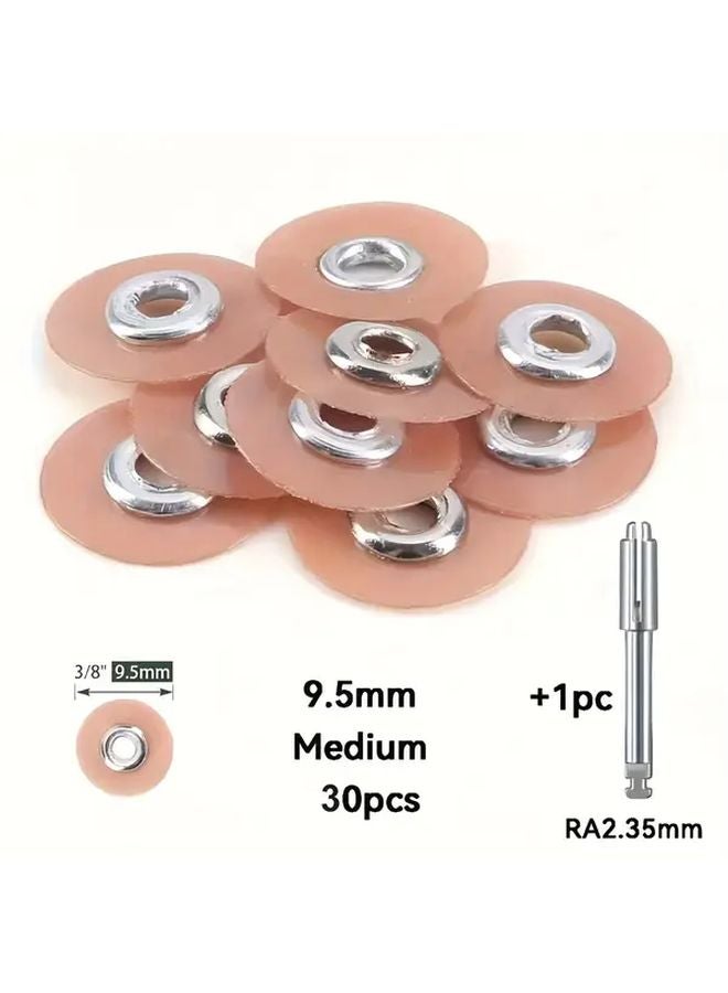 30pcs Medium Orange 9 5mm Polishing Discs For Composite Resin Porcelain - Image 1