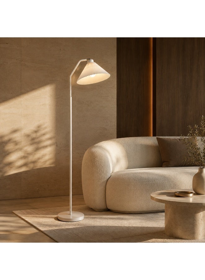 Sharpdo Modern Luxury Straight Pole Atmosphere Standing Floor Lamp Pleated Lampshade LED Three-Tone Lighting - Image 1
