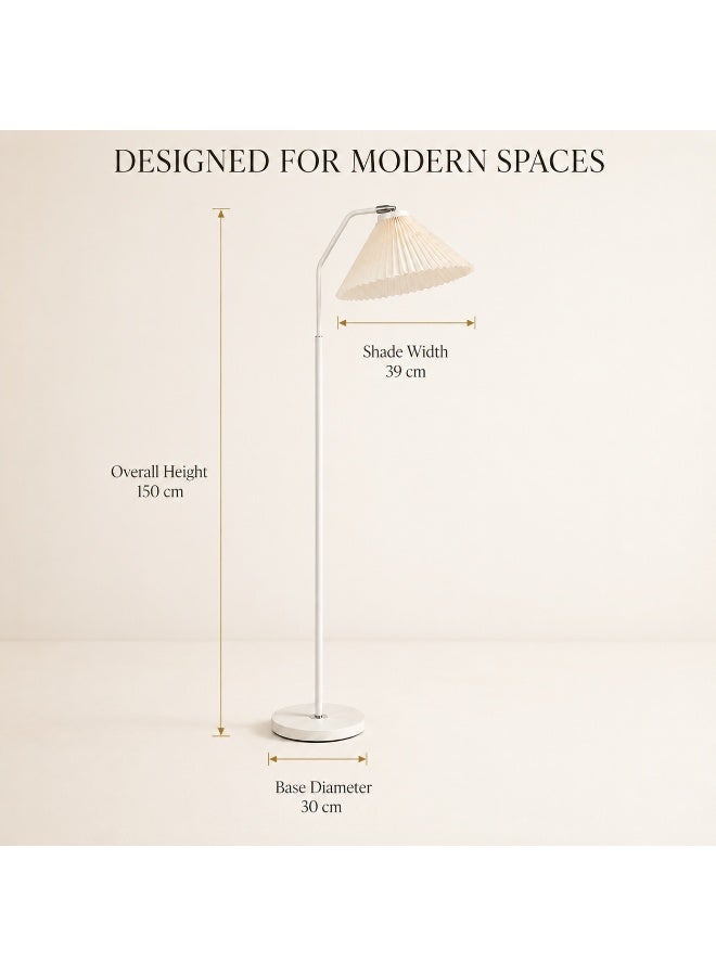 Sharpdo Modern Luxury Straight Pole Atmosphere Standing Floor Lamp Pleated Lampshade LED Three-Tone Lighting - Image 5