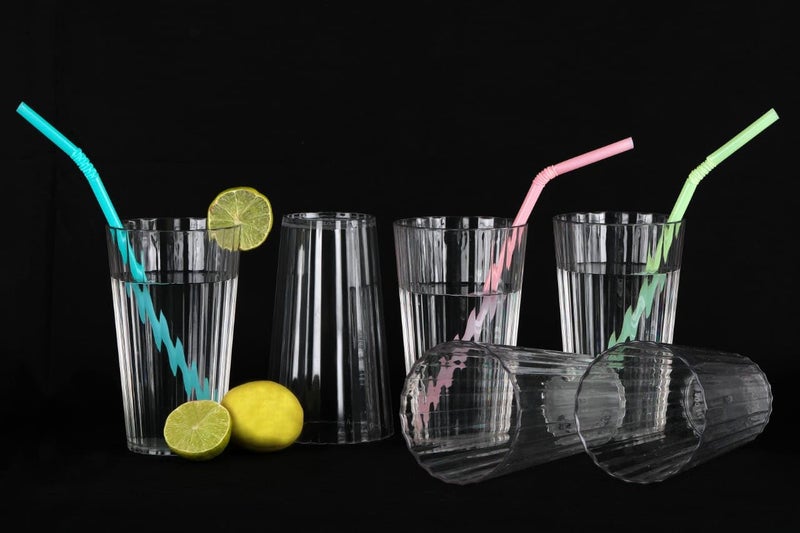 AKX Unbreakable Plastic Glass Set of 6300ml Water Juice Soda Beer Glasses Perfect for Kitchen Office Restaurant Bar - Image 5