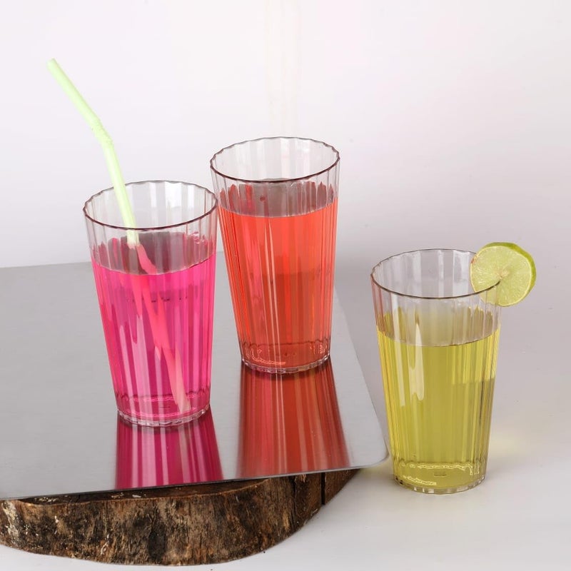 AKX Unbreakable Plastic Glass Set of 6300ml Water Juice Soda Beer Glasses Perfect for Kitchen Office Restaurant Bar - Image 2