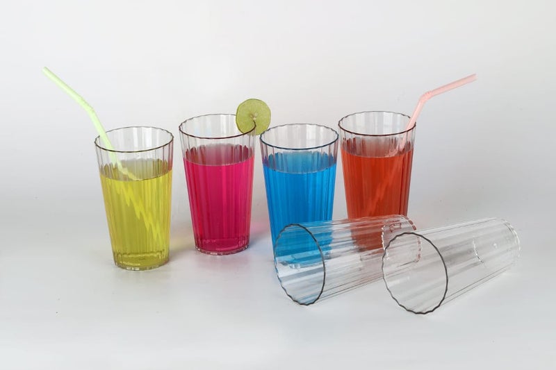 AKX Unbreakable Plastic Glass Set of 6300ml Water Juice Soda Beer Glasses Perfect for Kitchen Office Restaurant Bar - Image 3