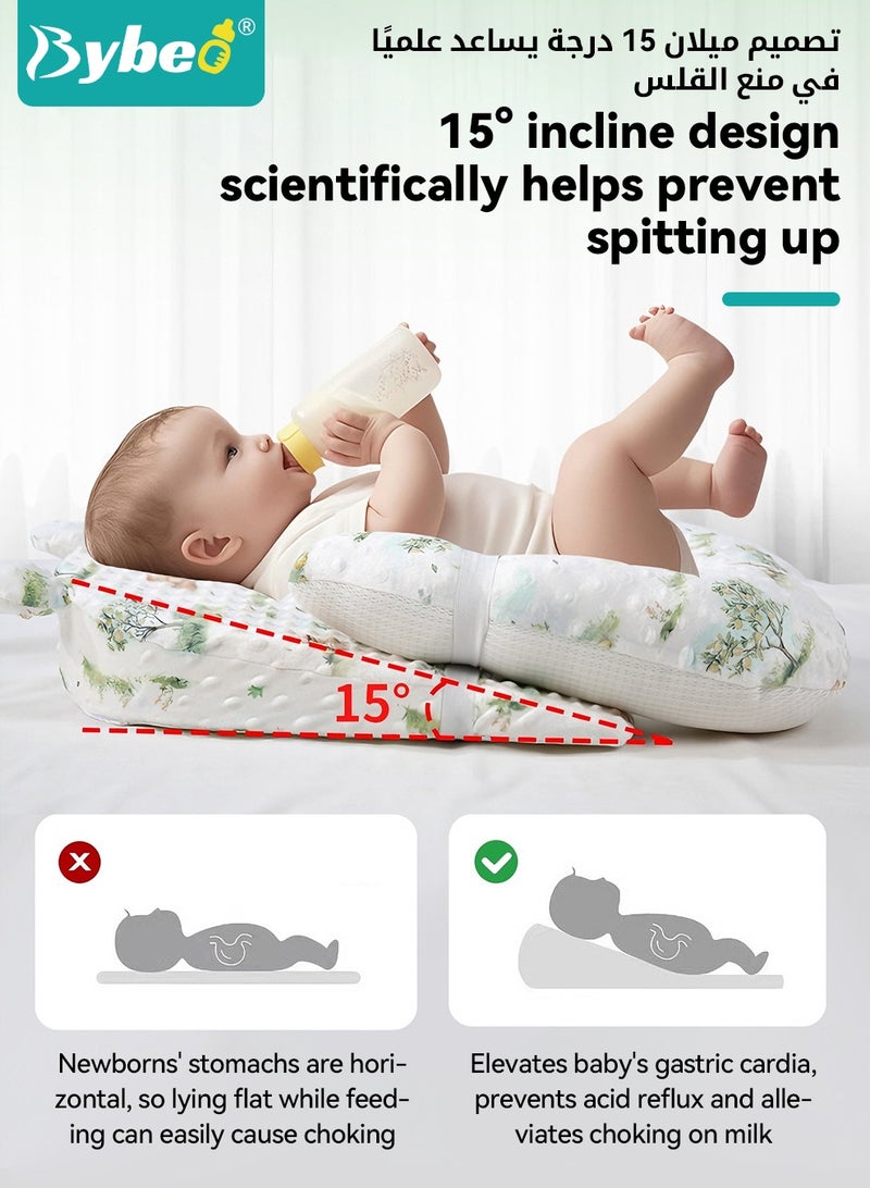 Bybeo Baby Wedge Pillow,  Newborn Nursing Pillows, Ergonomic Anti Vomiting Pillow, Baby Feeding Support Breastfeeding Pillow, Baby Crib Nursery Pillows with Removable and Adjustable U-Shape Leg - Image 3