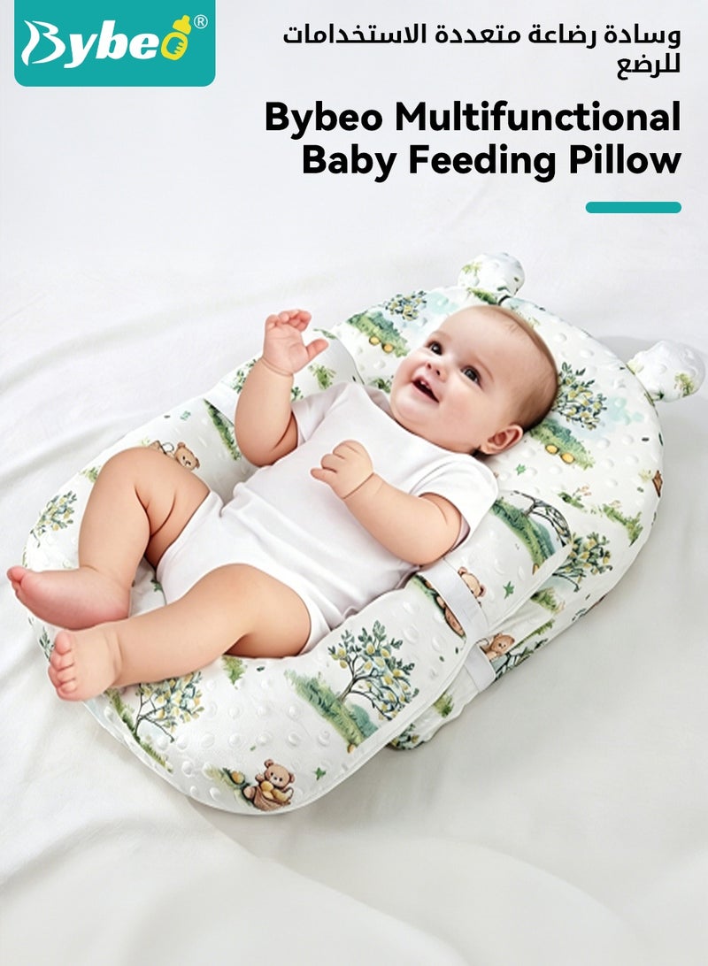 Bybeo Baby Wedge Pillow,  Newborn Nursing Pillows, Ergonomic Anti Vomiting Pillow, Baby Feeding Support Breastfeeding Pillow, Baby Crib Nursery Pillows with Removable and Adjustable U-Shape Leg - Image 2
