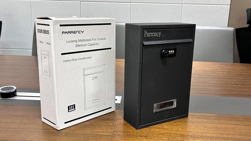Parrency Lockable Mailboxes with Combination,safes,Outdoor Wall Mounted Mail Box with Large Capacity,12.6 x 8.46 x 3.35 Inch, Black (Medium, Black with Combination Lock) - Image 2