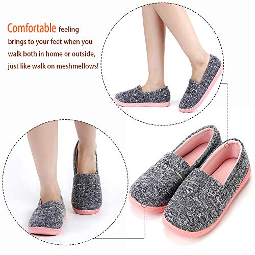 Urbancolor Women Washable Closed Back Indoor Slippers Anti-Slip House Slipper Breathable Home Shoes(6.5-7.5, Dark Blue) - Image 4