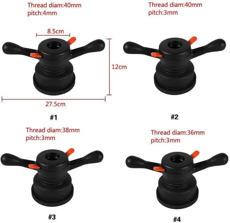 Keenso Wheel Balancer, Quick Release Tire Change Tool, Pressure Cup Hub Shaft Nut, 40mm/38mm/36mm Thread Diameter 3mm Pitch, for Car, Truck, SUV Maintenance - Image 3