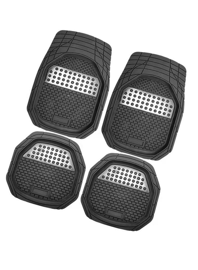 RATSAW Automotive Floor Mats All Weather Protection Heavy Duty Front Rear Rubber Cargo Mats Anti Slip Full Set Trimmable Contour Liners Universal Fit Car Protector Mats Odorless for Car SUV Van Truck 4 Pcs  - Image 1