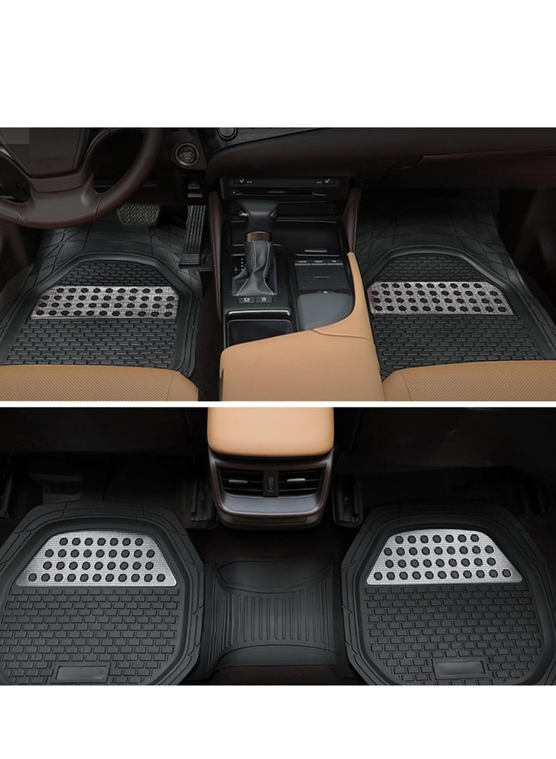 RATSAW Automotive Floor Mats All Weather Protection Heavy Duty Front Rear Rubber Cargo Mats Anti Slip Full Set Trimmable Contour Liners Universal Fit Car Protector Mats Odorless for Car SUV Van Truck 4 Pcs  - Image 3