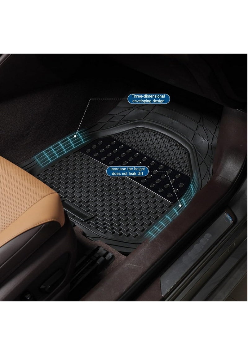 RATSAW Automotive Floor Mats All Weather Protection Heavy Duty Front Rear Rubber Cargo Mats Anti Slip Full Set Trimmable Contour Liners Universal Fit Car Protector Mats Odorless for Car SUV Van Truck 4 Pcs  - Image 4
