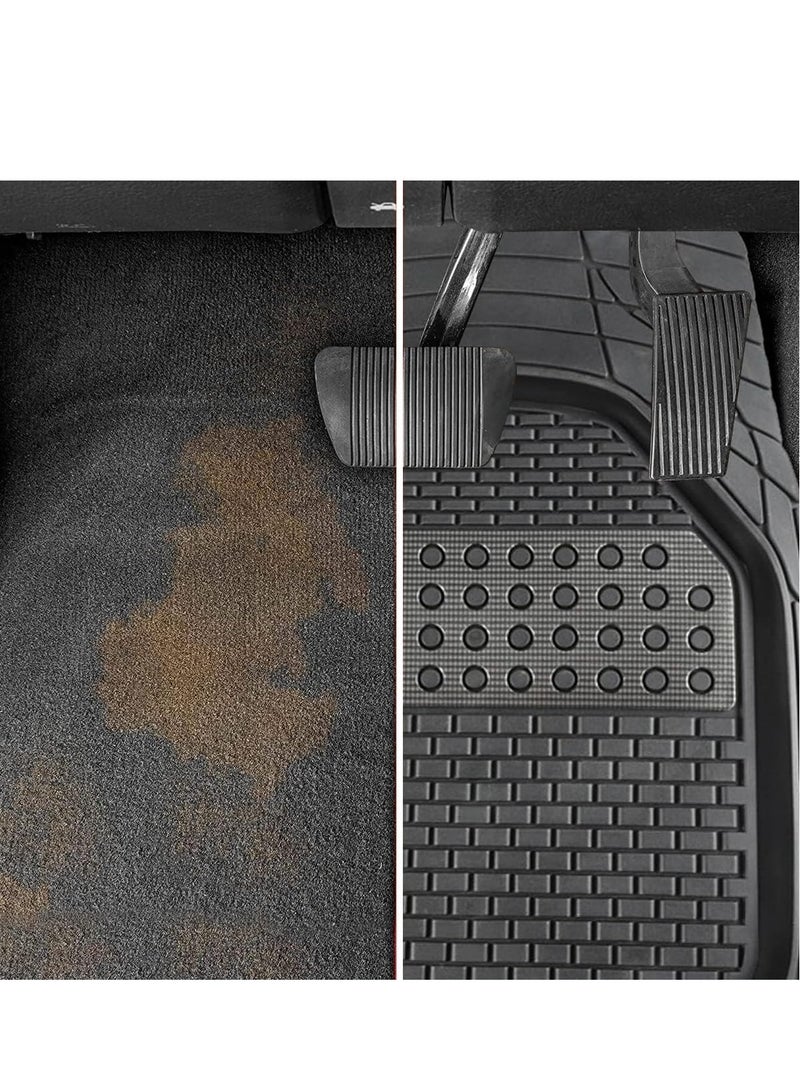 RATSAW Automotive Floor Mats All Weather Protection Heavy Duty Front Rear Rubber Cargo Mats Anti Slip Full Set Trimmable Contour Liners Universal Fit Car Protector Mats Odorless for Car SUV Van Truck 4 Pcs  - Image 5