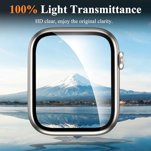 EWUONU [2 Pack] Tempered Glass Screen Protector for Apple Watch SE(2nd Gen)/SE Series 6/5/4 40mm, Metal Frame Full Coverage Waterproof Bubble-Free Anti-Scratch HD Clear Film for iWatch SE 2/SE/6/5/4 - Image 5