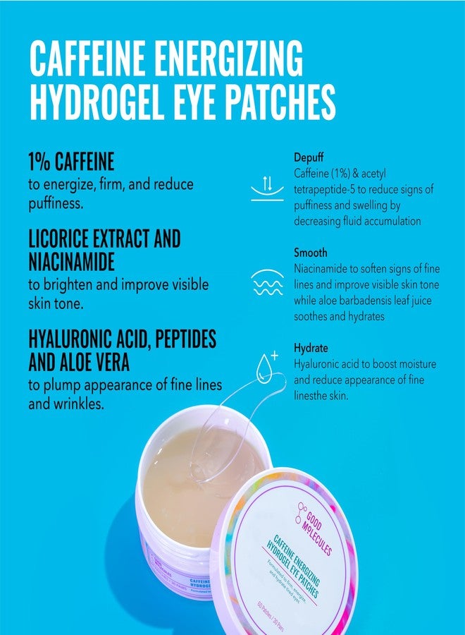 Good Molecules Energizing Eye Care Set – Caffeine Hydrogel Under Eye Patches (30ct & Yerba Mate Wake Up Eye Gel (15ml – Reduce Dark Circles and Puffiness with Hyaluronic Acid - Skin Care for Face - Image 3