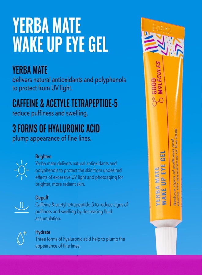 Good Molecules Energizing Eye Care Set – Caffeine Hydrogel Under Eye Patches (30ct & Yerba Mate Wake Up Eye Gel (15ml – Reduce Dark Circles and Puffiness with Hyaluronic Acid - Skin Care for Face - Image 4