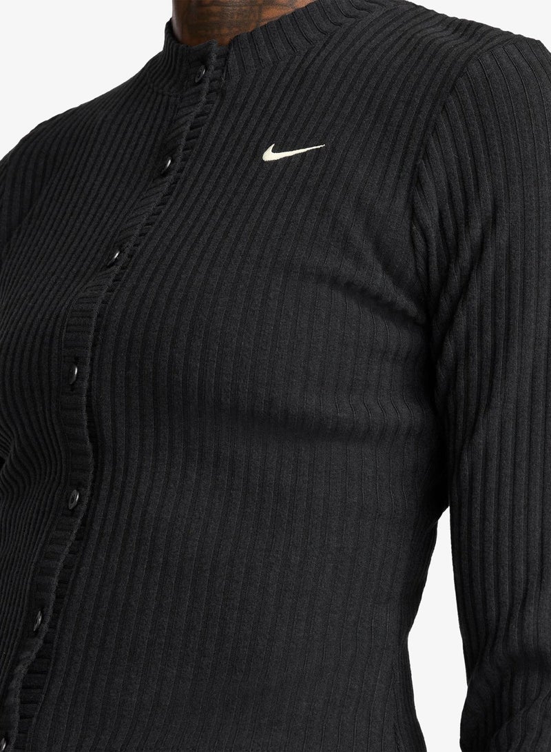 Nike Chill Knit Wide Ribbed Cardigan - Image 3