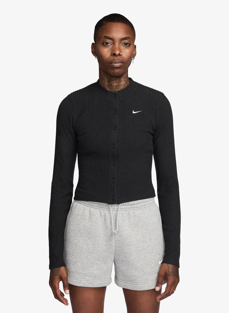 Nike Chill Knit Wide Ribbed Cardigan - Image 1