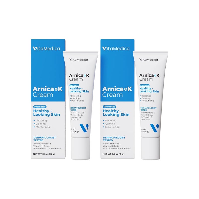VitaMedica Arnica Cream - Arnica Montana + Vitamin K Oxide for Bruises - Sensitive Skin Formula - Undereye With Vitamin C - 2 Pack - Image 1
