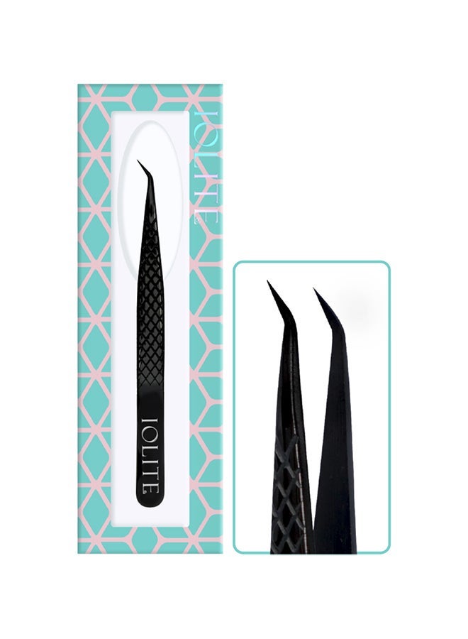 IOLITE Lash Tweezer Professional Stainless Steel Curved Precision Tweezers for Eyelash Extensions, Volume Lashes, Electronics, Laboratory Work, Jewelry-Making,Crafting,Soldering, 2D-3D False Lashes, Nail Art - Image 2