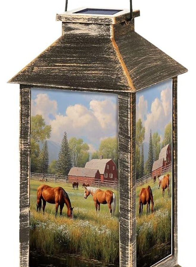 فانوس شمسي للإضاءة الخارجية المضادة للماء مقاس 13.5 بوصة متعدد الألوان للحديقة والفسحة - Image 1