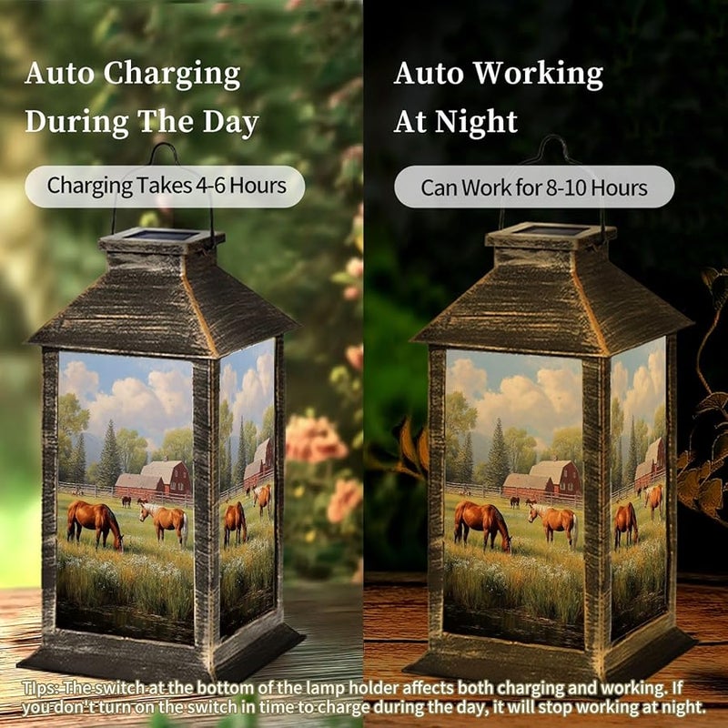 فانوس شمسي للإضاءة الخارجية المضادة للماء مقاس 13.5 بوصة متعدد الألوان للحديقة والفسحة - Image 5