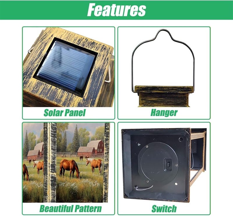 فانوس شمسي للإضاءة الخارجية المضادة للماء مقاس 13.5 بوصة متعدد الألوان للحديقة والفسحة - Image 4