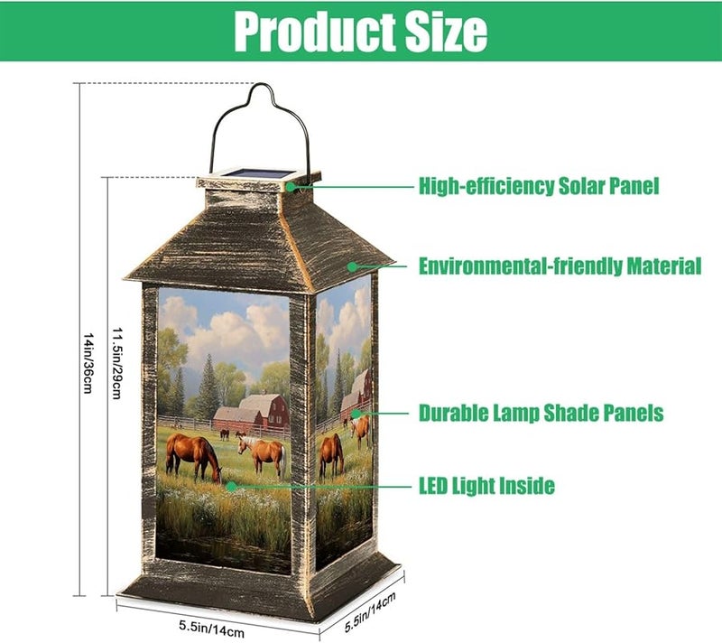 فانوس شمسي للإضاءة الخارجية المضادة للماء مقاس 13.5 بوصة متعدد الألوان للحديقة والفسحة - Image 3