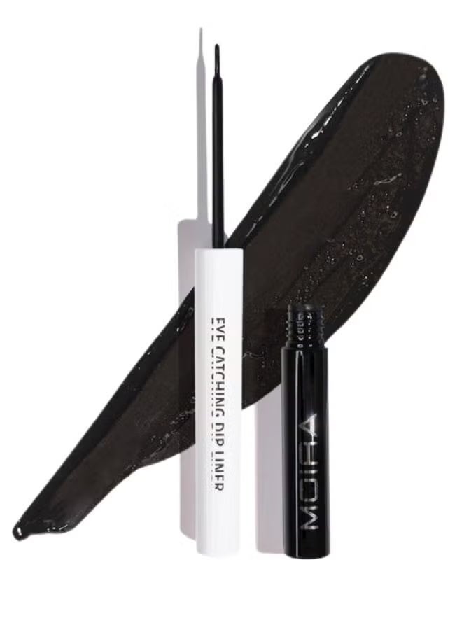 MOIRA Eye-Catching Dip Liner – 01 Black, Waterproof Liquid Eyeliner, Precision Felt Tip, Smudge-Proof, Long-Lasting, Intense Black, 2.5 ml - Image 1