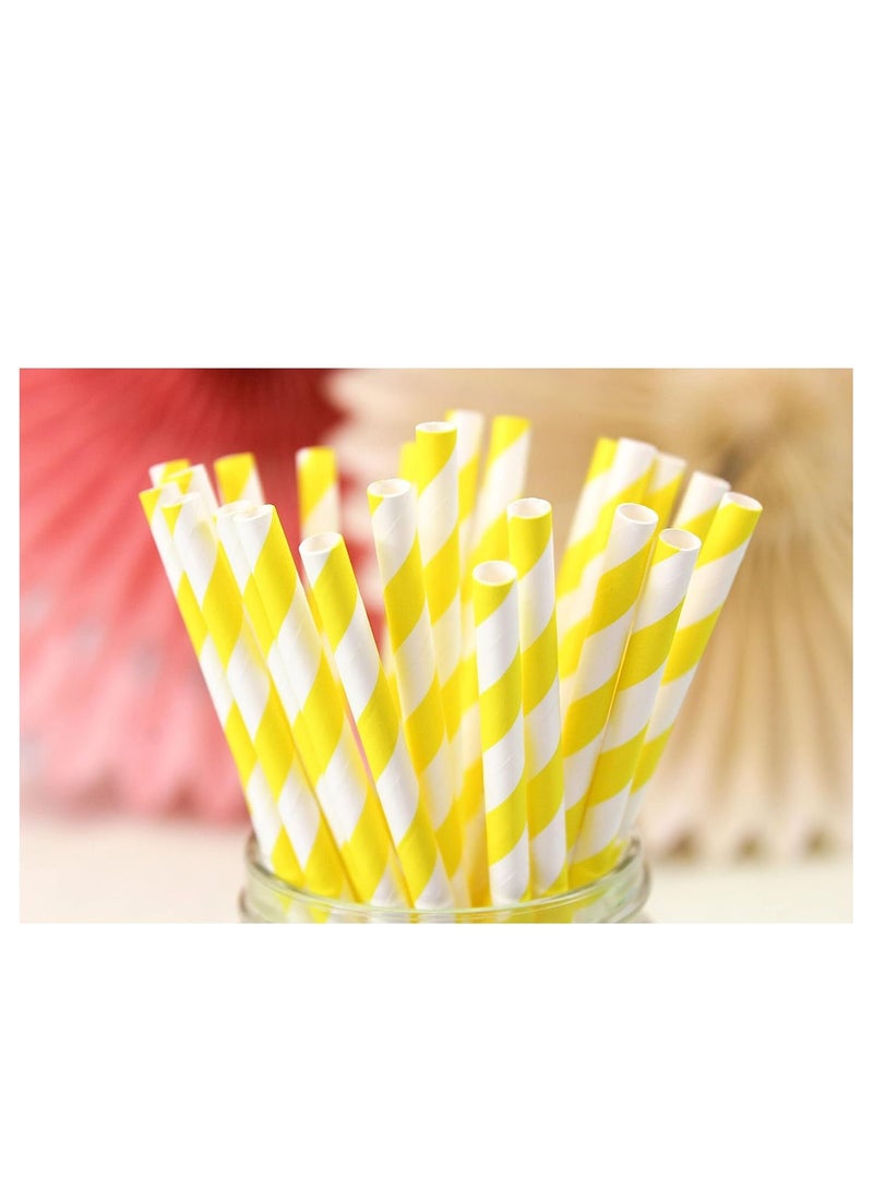 4basix Paper Straws Biodegradable Pack of 120 Yellow Color Eco Friendly and Sustainable Alternative for Plastic Straws - Image 2