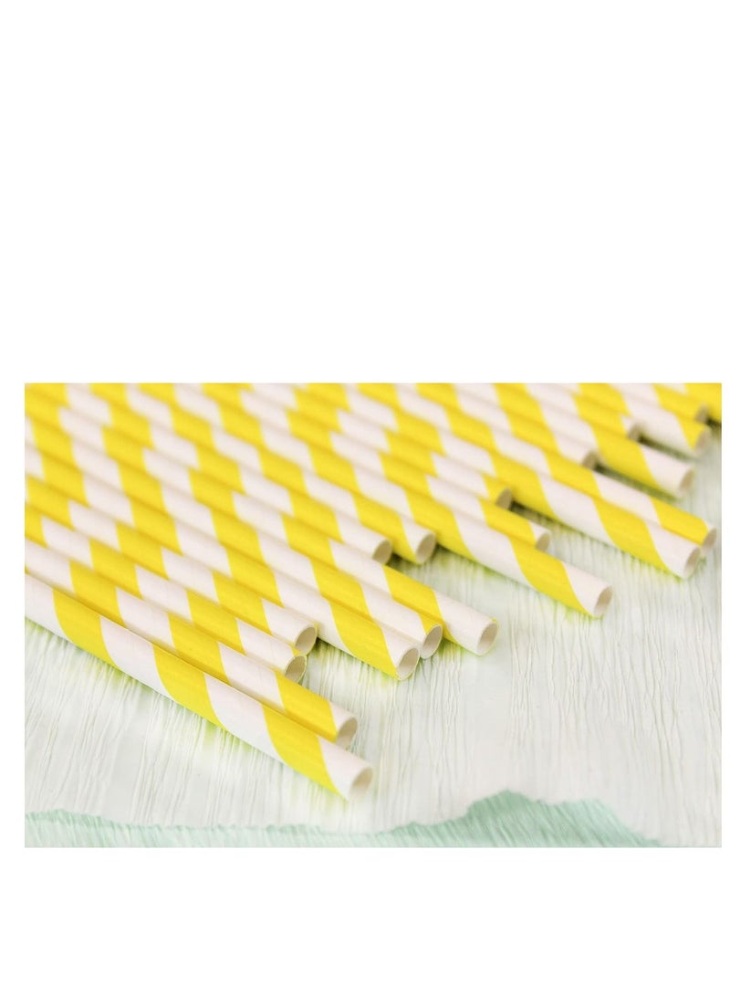 4basix Paper Straws Biodegradable Pack of 120 Yellow Color Eco Friendly and Sustainable Alternative for Plastic Straws - Image 3