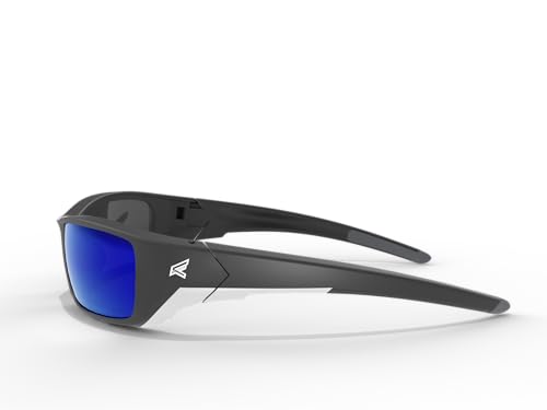 EDGE Reclus ANSI-Rated Safety Glasses - Black Frame/Polarized Aqua Precision Blue Mirror Lenses - Image 3
