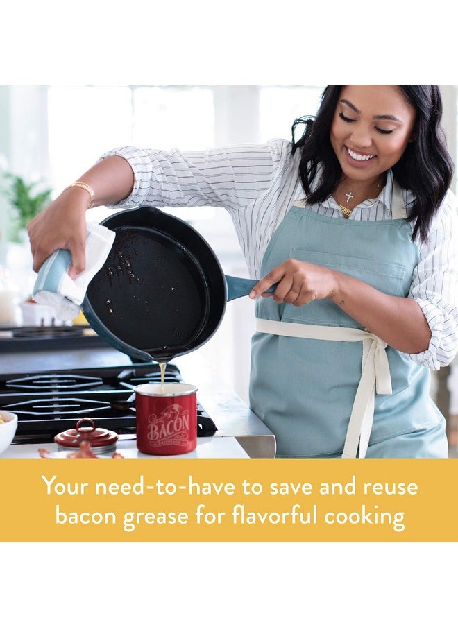 Ayesha - Ayesha Curry Enamel on Steel Bacon Grease Can / Bacon Grease Container - 4 Inch, Red - Image 1