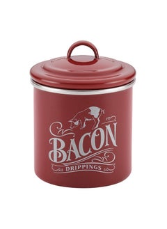 Ayesha Ayesha Curry Enamel on Steel Bacon Grease Can / Bacon Grease Container - 4 Inch, Red  - Image 1