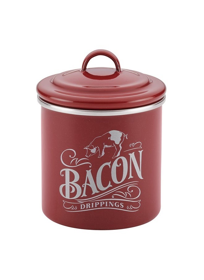 Ayesha - Ayesha Curry Enamel on Steel Bacon Grease Can / Bacon Grease Container - 4 Inch, Red - Image 1
