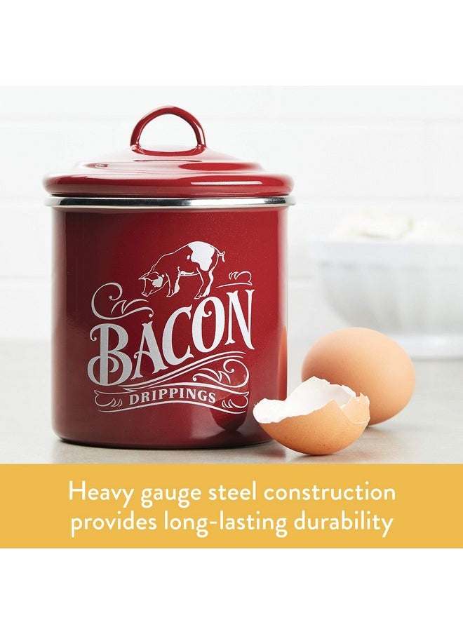 Ayesha - Ayesha Curry Enamel on Steel Bacon Grease Can / Bacon Grease Container - 4 Inch, Red - Image 1