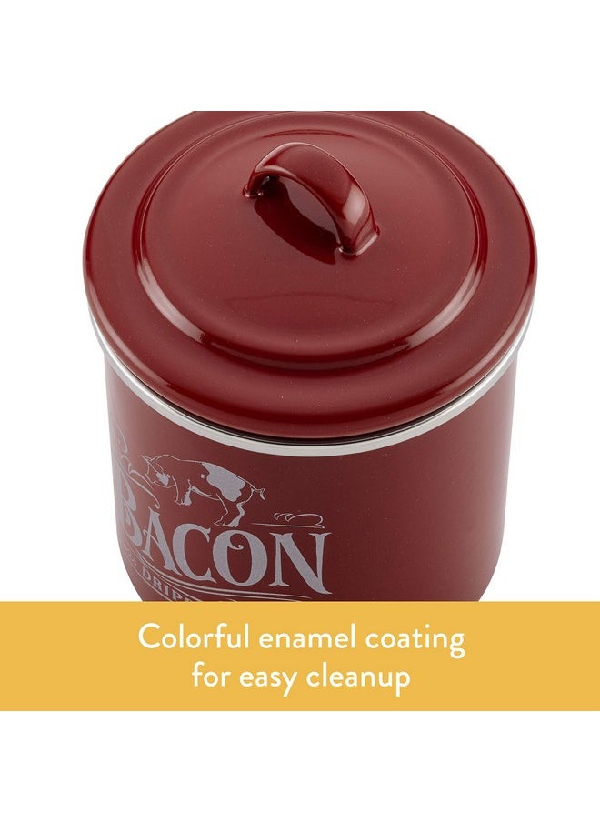 Ayesha - Ayesha Curry Enamel on Steel Bacon Grease Can / Bacon Grease Container - 4 Inch, Red - Image 1