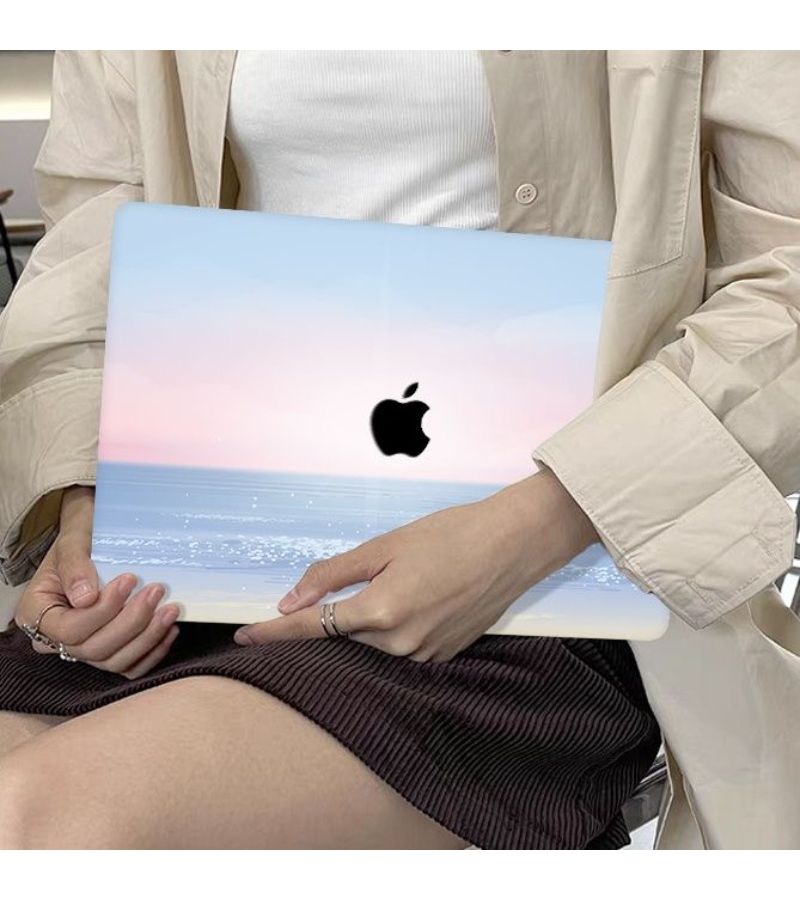 غلاف كمبيوتر محمول شبه صلب بنقوش إبداعية مطبوعة لأجهزة MacBook Air Pro بمقاسات 11 12 13 14 15 16 بوصة موديلات 2021 2020 2019 2018 M1 M2 M3 A2337 شاشة ريتينا 13.3 بوصة A1425 A1502 غطاء علوي بدون شعار مجوّف مع غطاء سفلي - Image 1