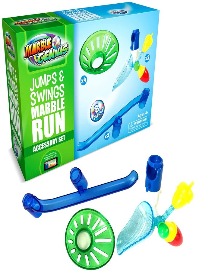 Marble Genius Jumps & Swings, 8pcs Marble Run Accessory Set for Kids Ages 4+, Fun Ultimate Marble Track Race Add-on Kit for Teens STEM - Image 1
