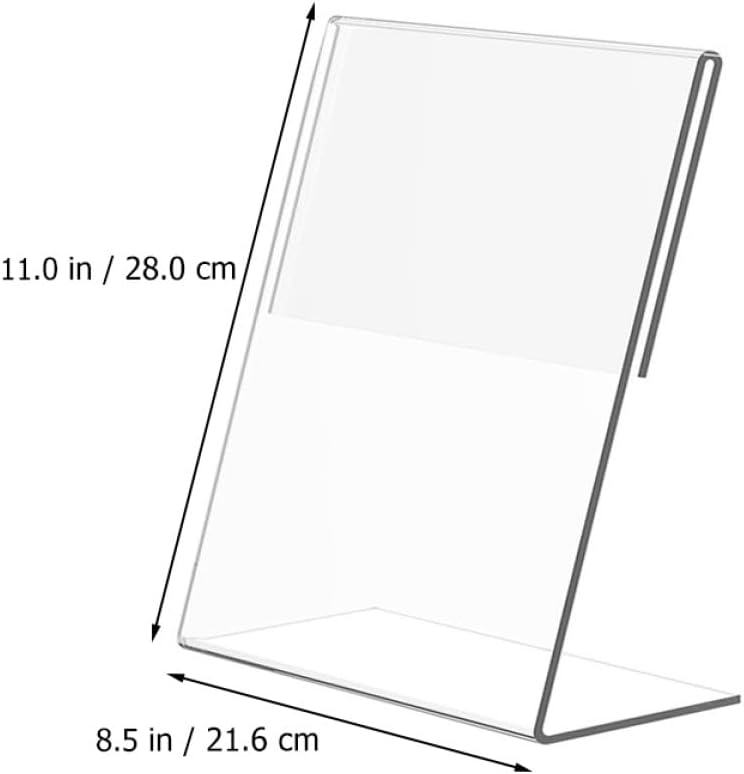 حامل إشارات أكريليكي من Amosfun، مقاس 8.5x11 بوصة، ذو ظهر مائل، لعرض المنشورات والوثائق، مناسب للاستخدام في المكاتب والمتاجر. - Image 2