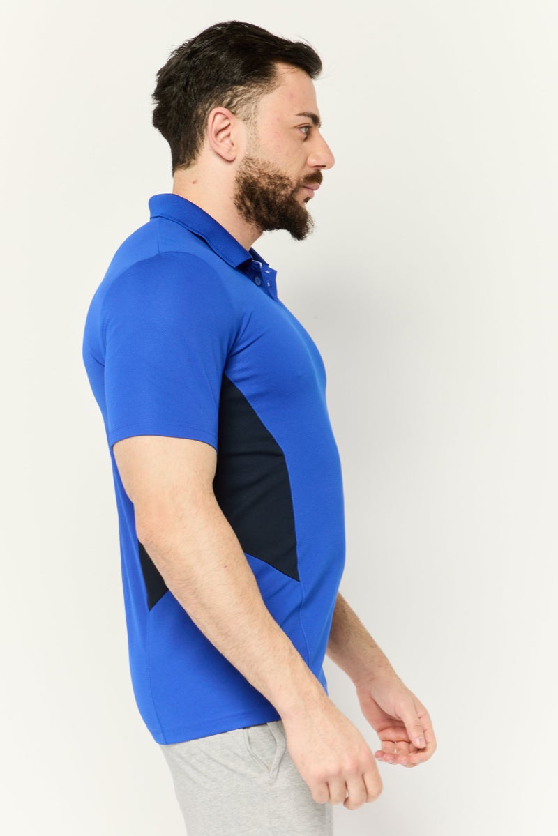 Adidas تي شيرت تنس للرجال بأكمام قصيرة، أزرق ملكي/أسود - Image 3