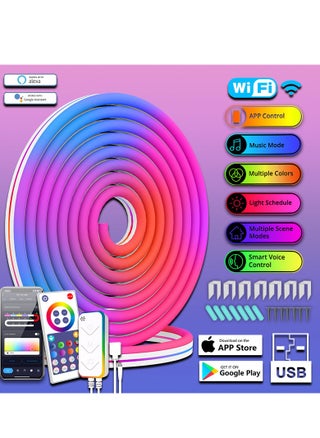 Smart Neon Strip, Smart LED Light Strip, 3m with APP Control and WiFi Music Sync, Compatible with Alexa, Google Assistant, USB LED Neon Light for Bedroom, Living Room, Game Decoration - pzsku/Z4CF1BA664CB226D64F97Z/45/_/1711441971/bb0db883-d718-4029-a3d2-b9782179dc97