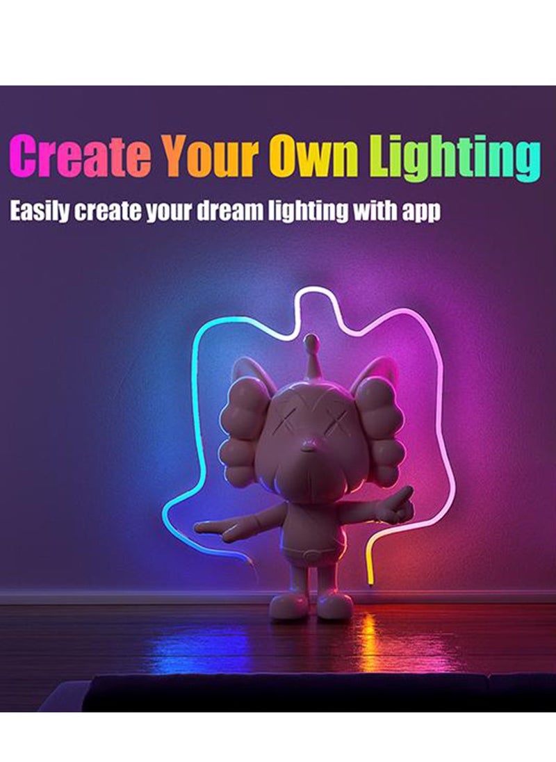 Furtey - Smart Neon Strip, Smart LED Light Strip, 3m with APP Control and WiFi Music Sync, Compatible with Alexa, Google Assistant, USB LED Neon Light for Bedroom, Living Room, Game Decoration - Image 1