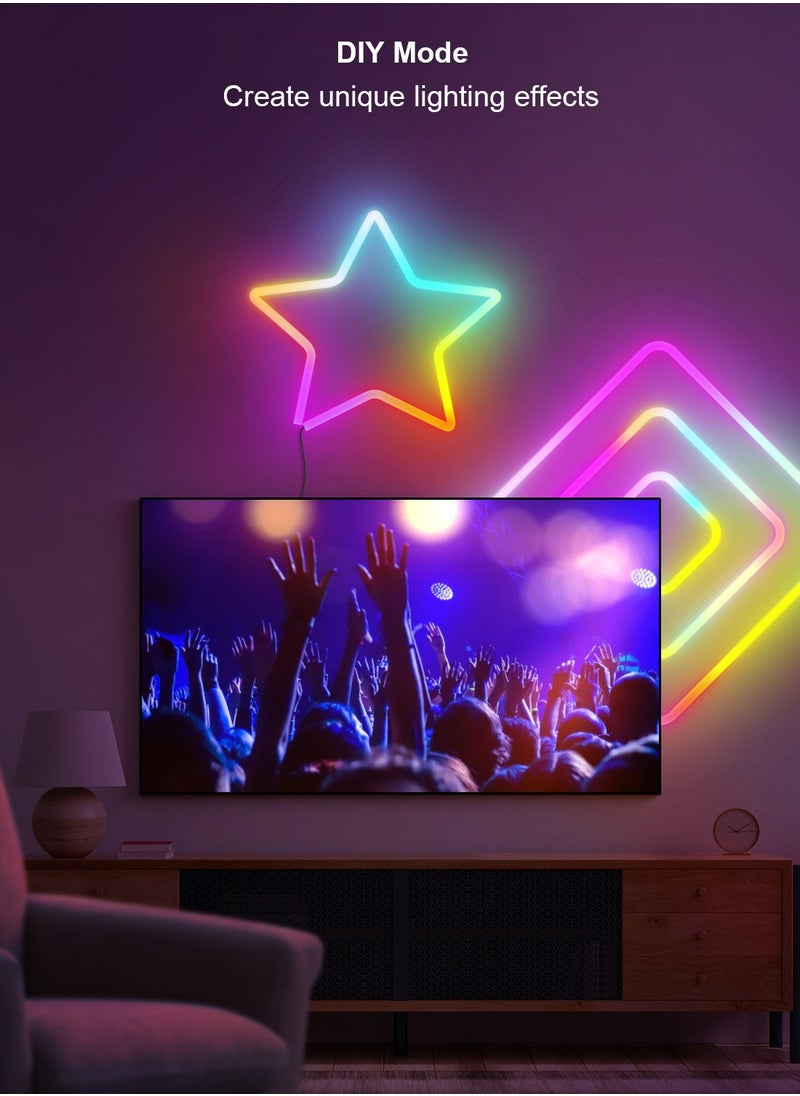 Furtey - Smart Neon Strip, Smart LED Light Strip, 3m with APP Control and WiFi Music Sync, Compatible with Alexa, Google Assistant, USB LED Neon Light for Bedroom, Living Room, Game Decoration - Image 1