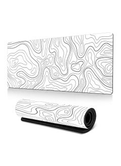 Large Gaming Mouse Pad with Stitched Edges 800*300*3MM Mouse Pad with Anti-Slip Base Minimalist Topographic Map Desk Mat
