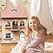 SPEEDY MONKEY Flowers Cottage Wooden Dollhouse with Starter Set Pretend Play Doll House for Toddlers Preschoolers Fun Playhouse for Boys Girls Ideal for Imaginative Storytelling Playset - Image 4