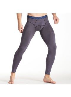 Generic Mens Slim Fit Warm Autumn Pants Nine-Point Thermal Underwear Grey  - Image 1