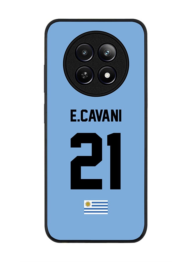 Stylizedd Rugged Black edge case for Realme 12 / Realme 12x, Slim fit Case Flexible TPU Gel Thin Cover - Football Team - Uruguay , Player Name - E.Cavani - Image 1