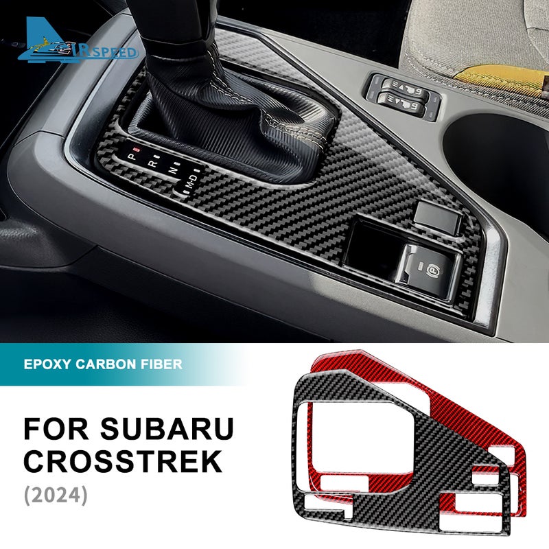 For Subaru Crosstrek Impreza 2024 Real Soft Carbon Fiber LHD Sticker Gear Shift Panel Interior Trim Accessories - Image 1