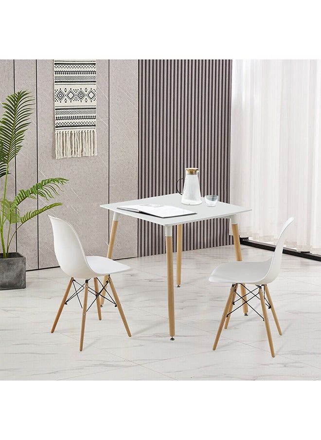 DANUBE HOME - طقم طعام ستورك مكون من 3 قطع مربعة بتصميم عصري مع كرسيين مريحين وطاولة قابلة للتعديل للمطبخ وغرفة الطعام، لون أبيض/زان - Image 1